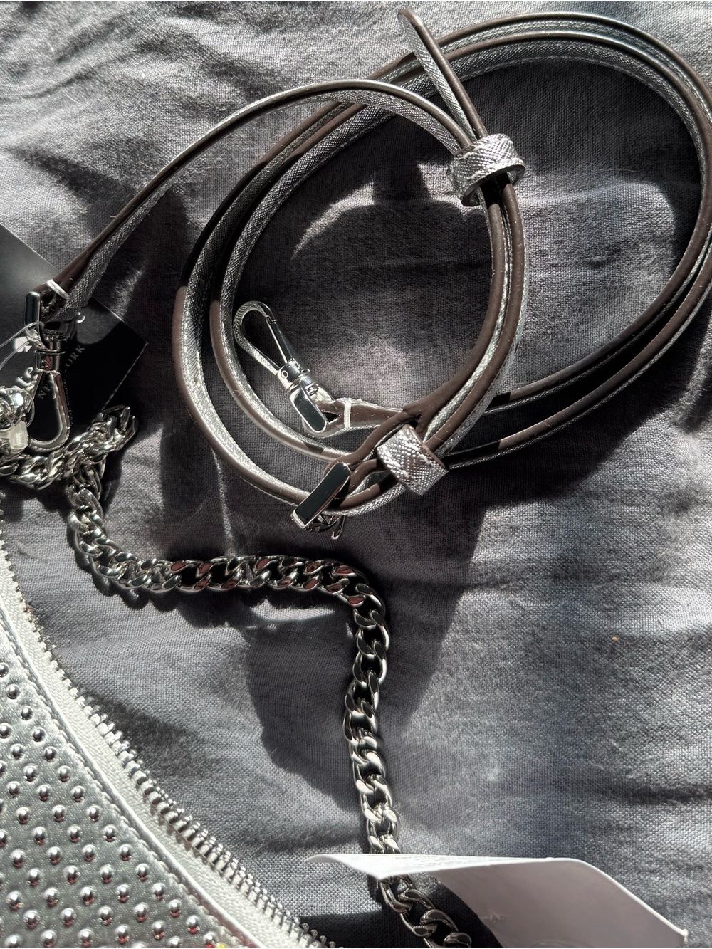 kate spade silver studded shoulder bag - Picture 7 of 10
